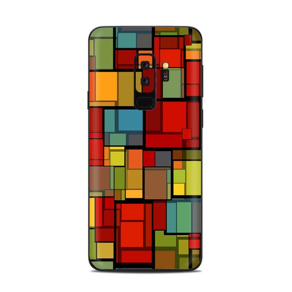 Abstract Colorful Square Pattern Samsung Galaxy S9 Plus Skin For Discount