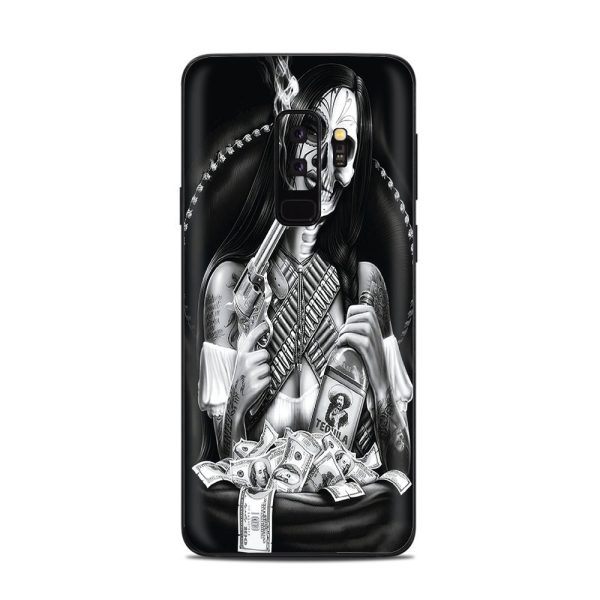 Skull Girl Gangster, Day Of The Dead Samsung Galaxy S9 Plus Skin For Cheap