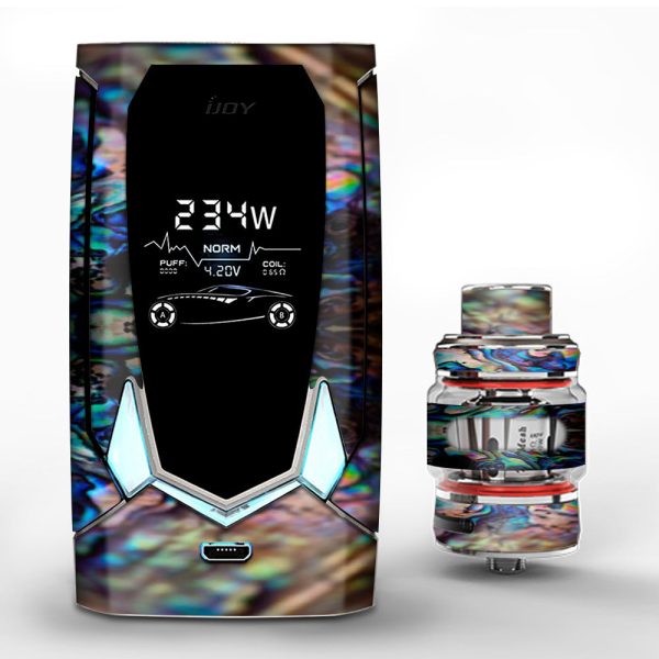 Abalone Sea Shell Gold Blues Beautiful iJoy Avenger 270 Skin Sale