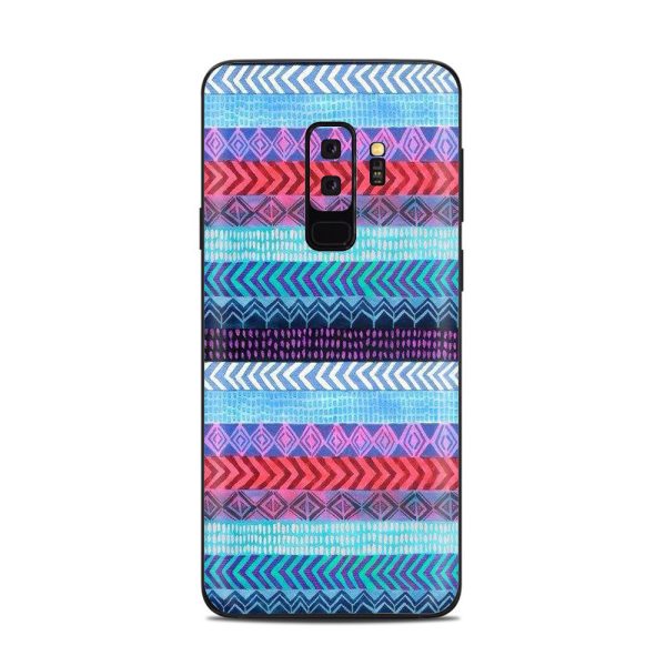Aztec Blue Tribal Chevron Samsung Galaxy S9 Plus Skin Online now