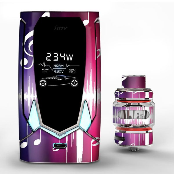 Music Notes Glowing iJoy Avenger 270 Skin For Discount