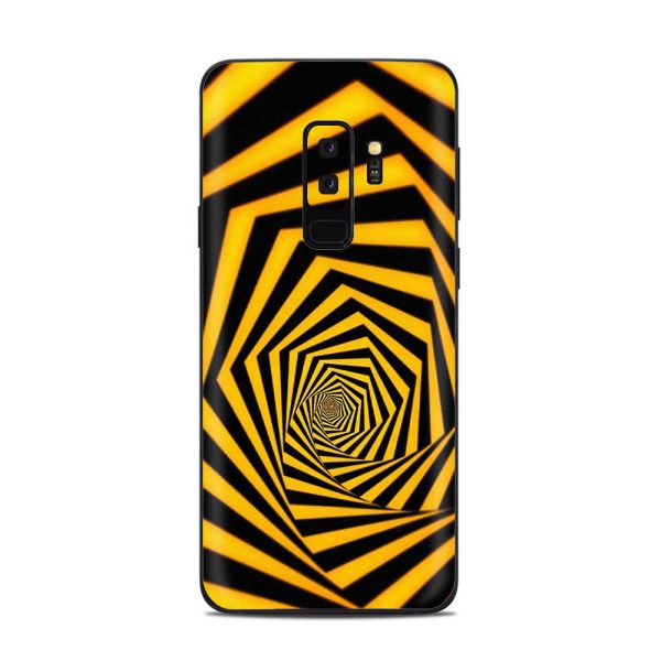 Black Yellow Trippy Pattern Samsung Galaxy S9 Plus Skin Cheap