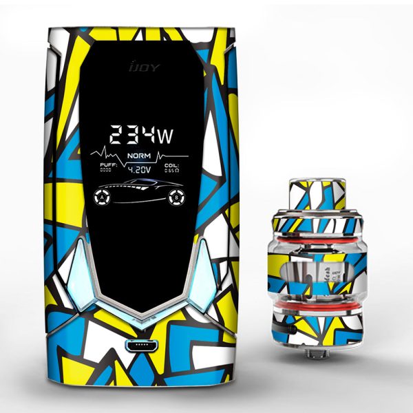 Stained Glass Abstract Blue Yellow iJoy Avenger 270 Skin Online now