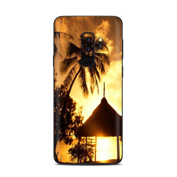Tropical Sunrise Over Cabana Samsung Galaxy S9 Plus Skin For Discount