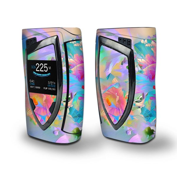 Skin Decal Vinyl Wrap for Smok Devilkin Kit 225w (includes TFV12 Prince Tank Skins) Vape Skins Stickers Cover   Watercolors Vibrant Floral Paint on Sale