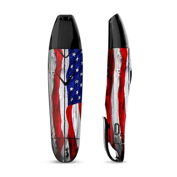 Skin Decal Vinyl Wrap for Suorin Vagon  Vape   American Flag on Wood on Sale