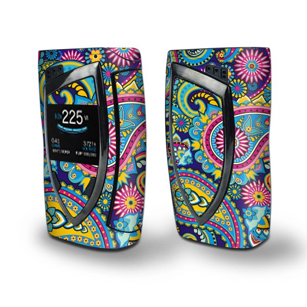 Skin Decal Vinyl Wrap for Smok Devilkin Kit 225w Vape (includes TFV12 Prince Tank Skins) skins cover  Colorful Paisley Mix For Cheap
