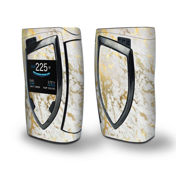 Skin Decal Vinyl Wrap for Smok Devilkin Kit 225w (includes TFV12 Prince Tank Skins) Vape Skins Stickers Cover   Marble White Gold Flake Granite Discount