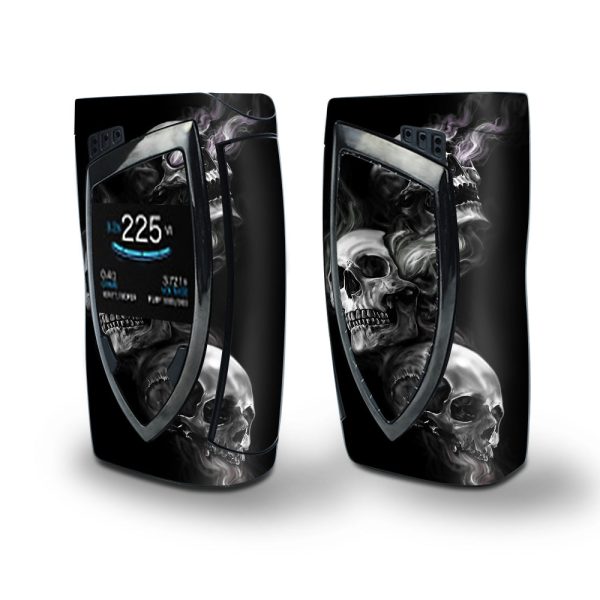 Skin Decal Vinyl Wrap for Smok Devilkin Kit 225w Vape (includes TFV12 Prince Tank Skins) skins cover  glowing Skulls in Smoke Hot on Sale