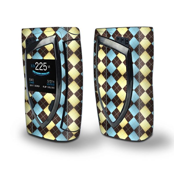 Skin Decal Vinyl Wrap for Smok Devilkin Kit 225w Vape (includes TFV12 Prince Tank Skins) skins cover   Argyle Pattern on Sale