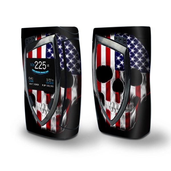 Skin Decal Vinyl Wrap for Smok Devilkin Kit 225w Vape (includes TFV12 Prince Tank Skins) skins cover  American Skull Flag in Skull Hot on Sale
