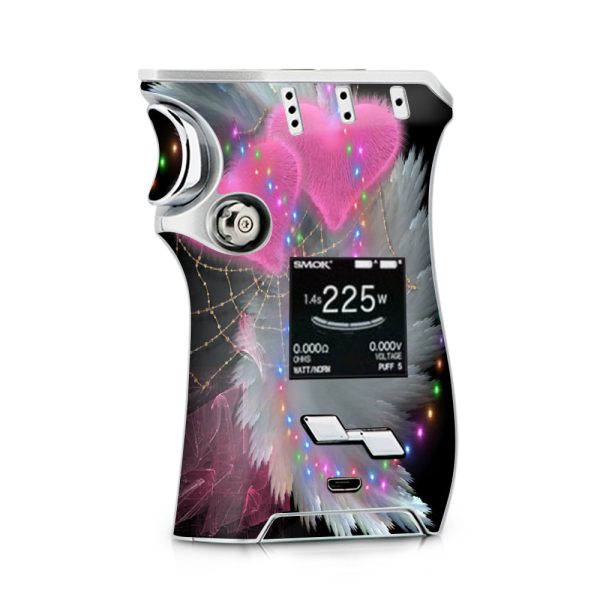 Mystic Pink Hearts Feathers Smok Mag kit Skin Online Hot Sale