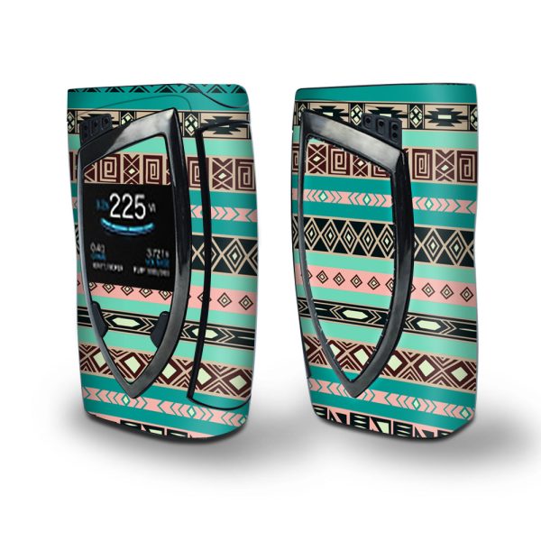 Skin Decal Vinyl Wrap for Smok Devilkin Kit 225w Vape (includes TFV12 Prince Tank Skins) skins cover   Aztec Turquoise Online Hot Sale