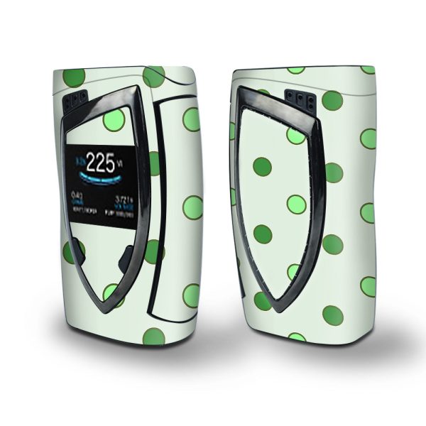 Skin Decal Vinyl Wrap for Smok Devilkin Kit 225w Vape (includes TFV12 Prince Tank Skins) skins cover  Green Polka Dots Online Sale