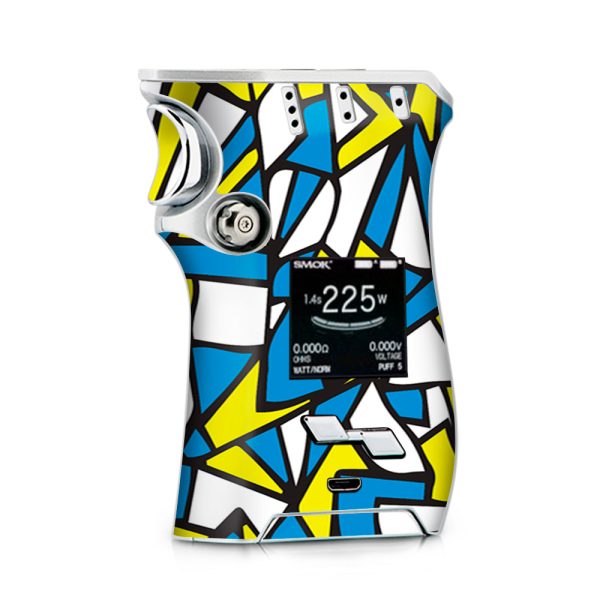 Stained Glass Abstract Blue Yellow Smok Mag kit Skin Cheap