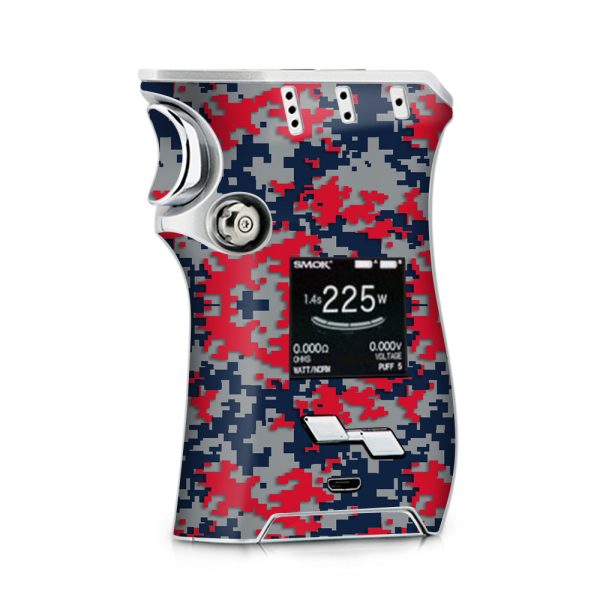 Digi Camo Team Colors Camouflage Red Grey Blue Smok Mag kit Skin Cheap