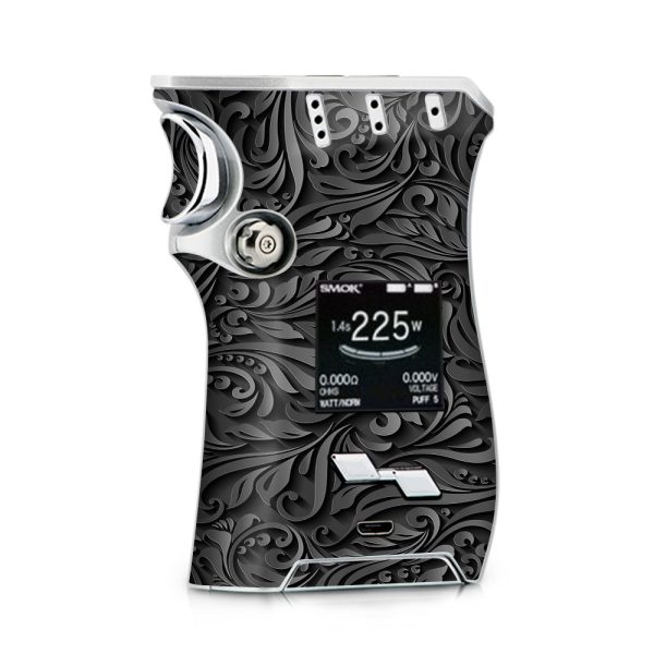 Black Flowers Floral Pattern Smok Mag kit Skin Supply