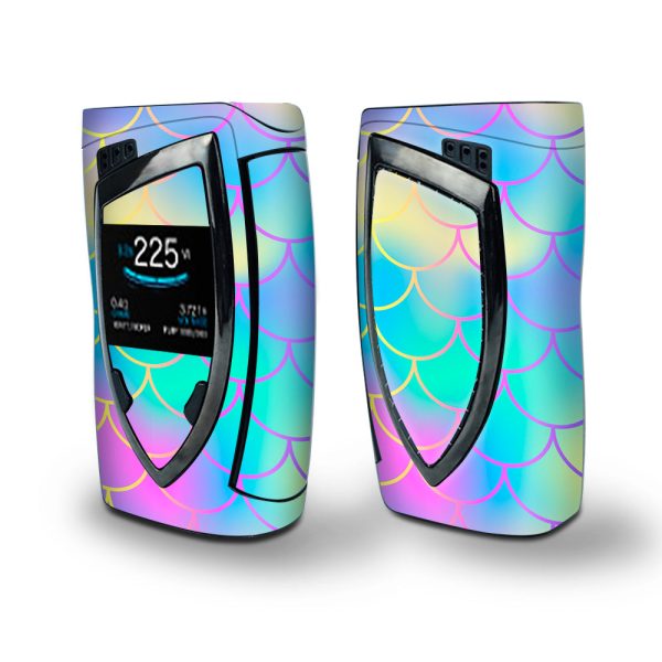 Skin Decal Vinyl Wrap for Smok Devilkin Kit 225w Vape (includes TFV12 Prince Tank Skins) skins cover   Pastel colorful mermaid scales Supply