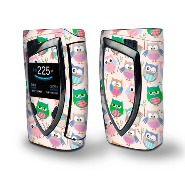 Skin Decal Vinyl Wrap for Smok Devilkin Kit 225w Vape (includes TFV12 Prince Tank Skins) skins cover   Cute Owls Pattern Cartoon Cheap