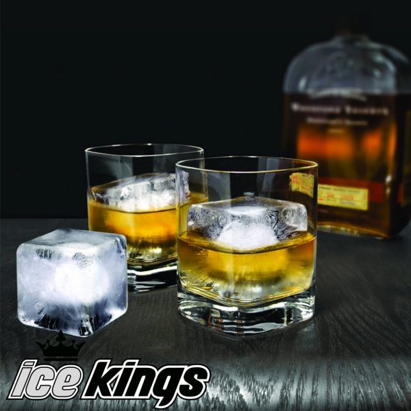 Ice Kings Ice Cube Trays Large Whiskey Combo Mold - Square King Size and Sphere Round Ice Ball Maker (2-Pack), Reusable BPA Free Cocktails Supply - Image 2