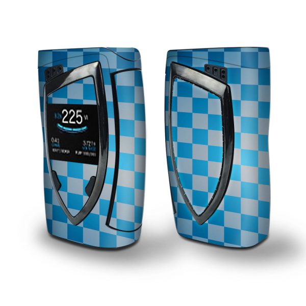 Skin Decal Vinyl Wrap for Smok Devilkin Kit 225w Vape (includes TFV12 Prince Tank Skins) skins cover  Blue Grey Checkers Cheap