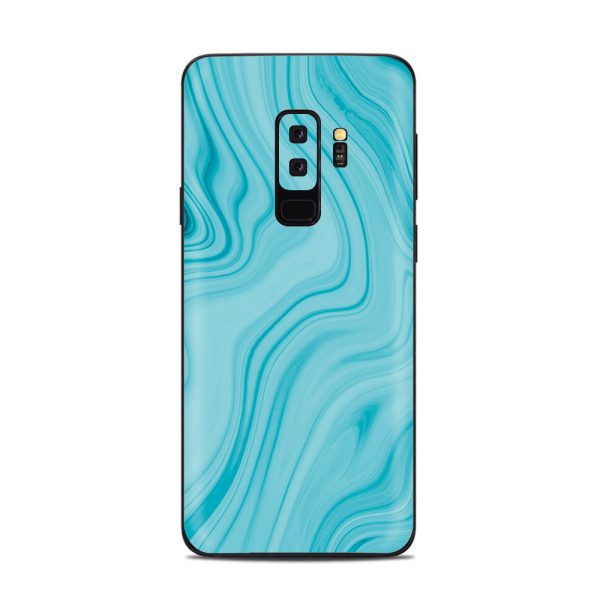 Teal Blue Ice Marble Swirl Glass Samsung Galaxy S9 Plus Skin Online Sale