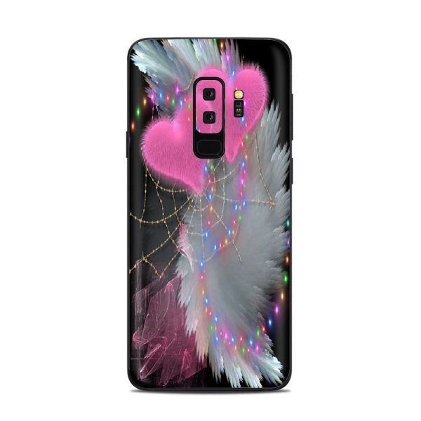 Mystic Pink Hearts Feathers Samsung Galaxy S9 Plus Skin Sale