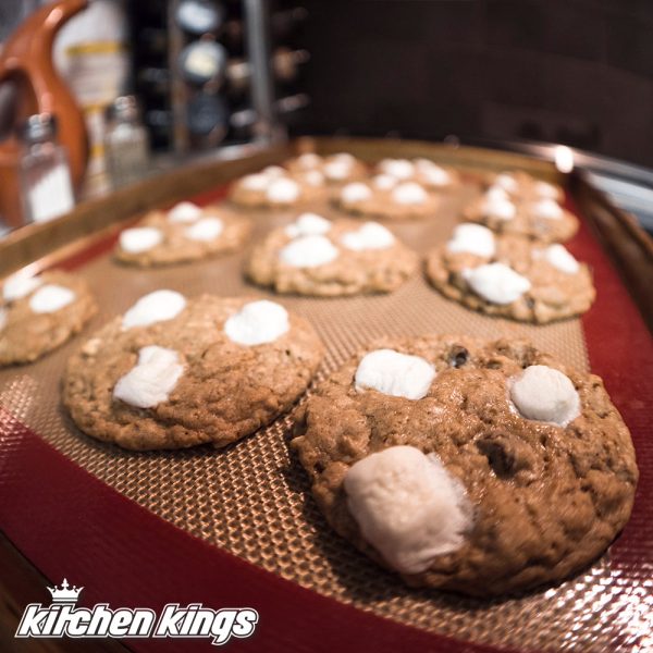 Silicone Baking Mat - Set of 2 Thick perfect size half sheet 11.2 x16.5  - Non Stick Silicone liner for baking pans and rolling. Cookies, Pastry, Macaroon, bread, fish, chicken pretzel Online now - Image 4
