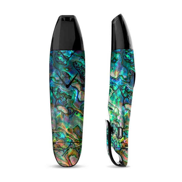 Skin Decal for Suorin Vagon  Vape   Abalone Shell Swirl Neon Green Opalescent Supply