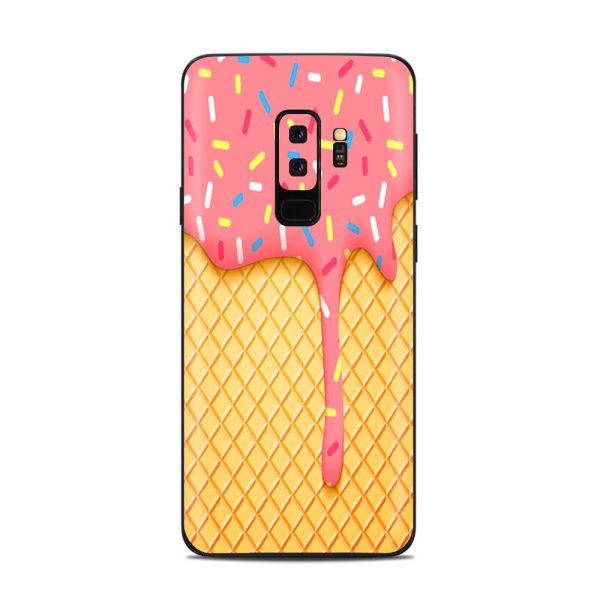 Ice Cream Cone Pink Sprinkles Samsung Galaxy S9 Plus Skin on Sale