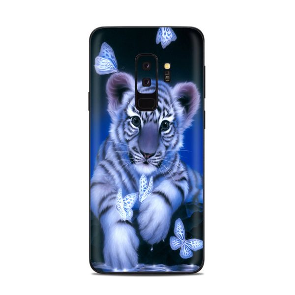 Cute White Tiger Cub Butterflies Samsung Galaxy S9 Plus Skin Fashion