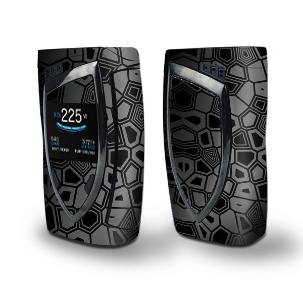 Skin Decal Vinyl Wrap for Smok Devilkin Kit 225w Vape (includes TFV12 Prince Tank Skins) skins cover  Black Silver Design Discount