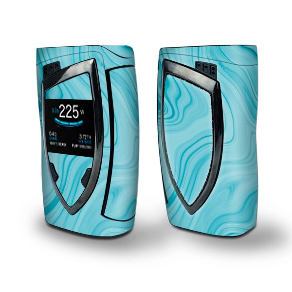 Skin Decal Vinyl Wrap for Smok Devilkin Kit 225w Vape (includes TFV12 Prince Tank Skins) skins cover   Teal Blue Ice Marble Swirl Glass Cheap