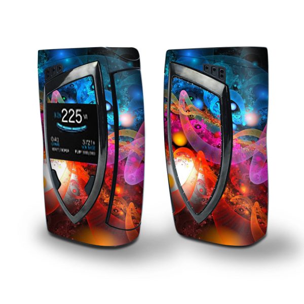 Skin Decal Vinyl Wrap for Smok Devilkin Kit 225w Vape (includes TFV12 Prince Tank Skins) skins cover  Fractal Colors on Sale