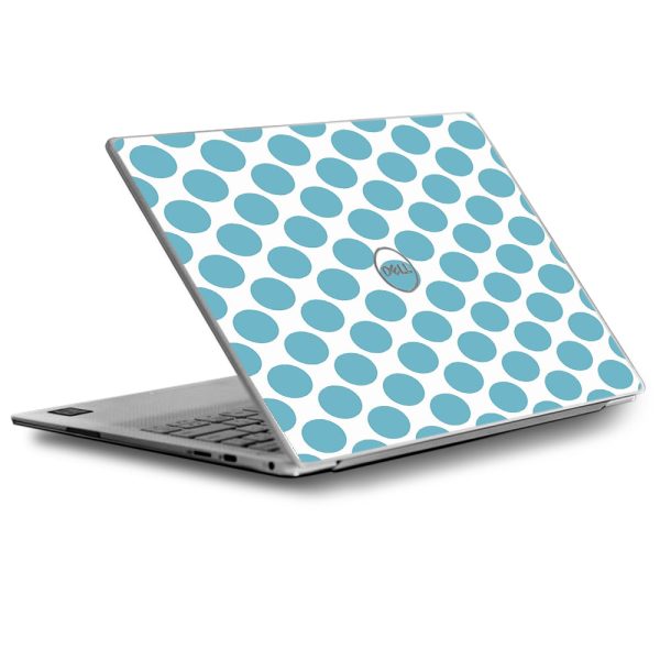 Teal Blue Polka Dots Dell XPS 13 9370 9360 9350 Skin For Cheap