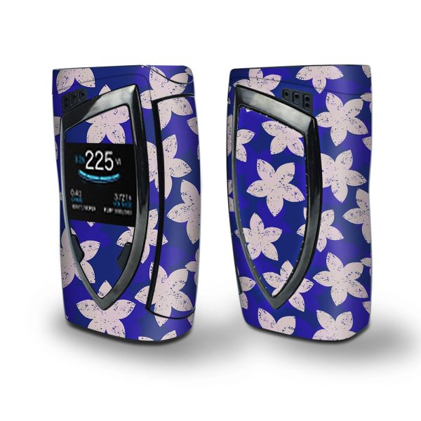 Skin Decal Vinyl Wrap for Smok Devilkin Kit 225w Vape (includes TFV12 Prince Tank Skins) skins cover  Flowered Blue For Cheap
