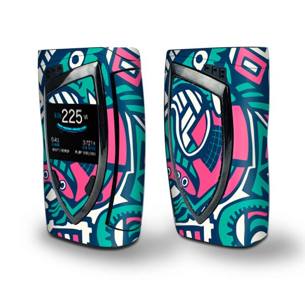 Skin Decal Vinyl Wrap for Smok Devilkin Kit 225w Vape (includes TFV12 Prince Tank Skins) skins cover   Green Gecko Abstract Pop Art For Sale