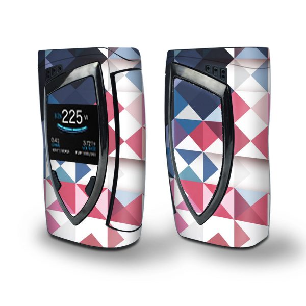 Skin Decal Vinyl Wrap for Smok Devilkin Kit 225w Vape (includes TFV12 Prince Tank Skins) skins cover  Geometric Red Fashion