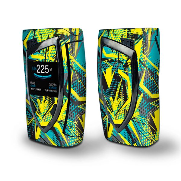 Skin Decal Vinyl Wrap for Smok Devilkin Kit 225w Vape (includes TFV12 Prince Tank Skins) skins cover   Yellow Blue Pop Art Arrows Online Sale