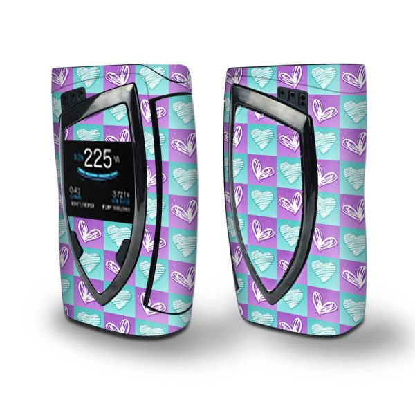 Skin Decal Vinyl Wrap for Smok Devilkin Kit 225w Vape (includes TFV12 Prince Tank Skins) skins cover  Heart Doodles For Discount
