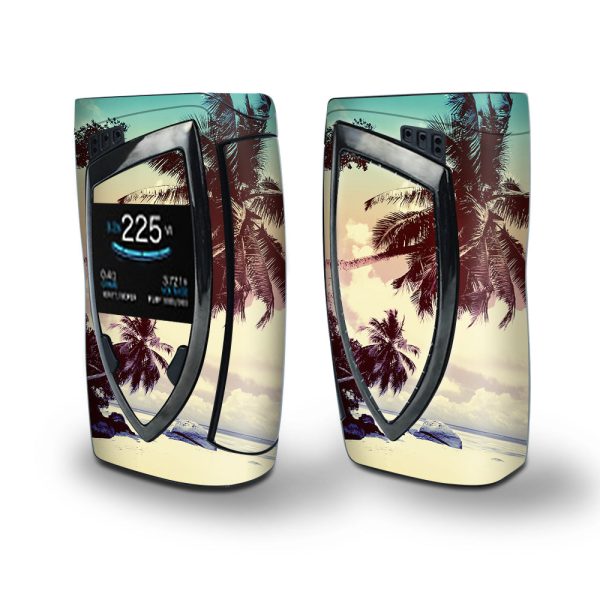 Skin Decal Vinyl Wrap for Smok Devilkin Kit 225w (includes TFV12 Prince Tank Skins) Vape Skins Stickers Cover   Palm Trees Vintage Beach island Fashion