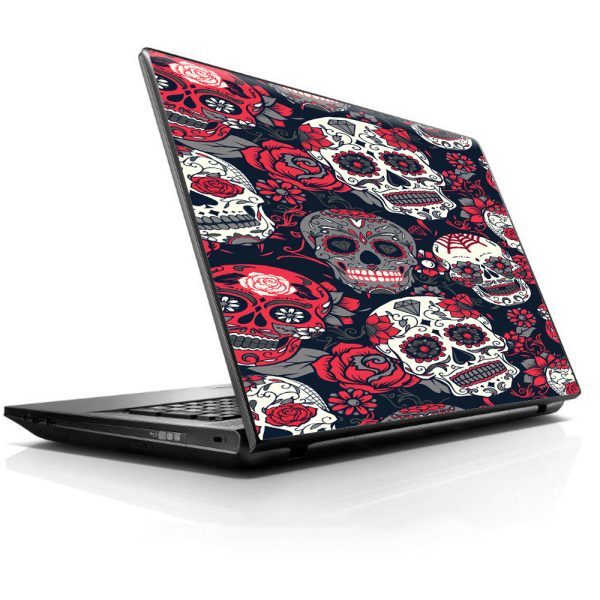 Sugar Skulls Red Black Dia De Los HP Dell Compaq Mac Asus Acer 13 to 16 inch Skin Online now