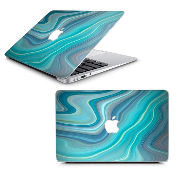 Blue Glass Marble Stone Geode Macbook Air 13  A1369 A1466 Skin Supply