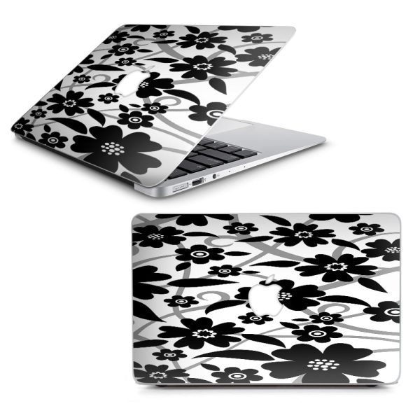 Black White Flower Print Macbook Air 11  A1370 A1465 Skin Discount
