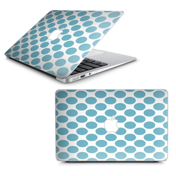 Teal Blue Polka Dots Macbook Air 11  A1370 A1465 Skin Discount