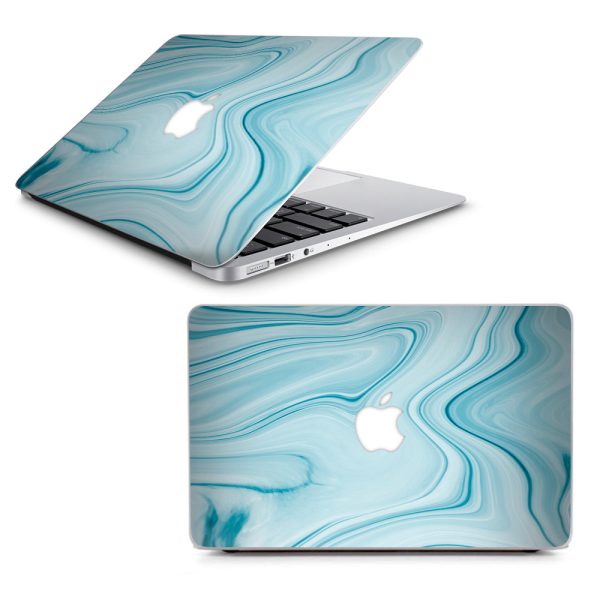 Baby Blue Ice Swirl Marble Macbook Air 13  A1369 A1466 Skin Online Sale