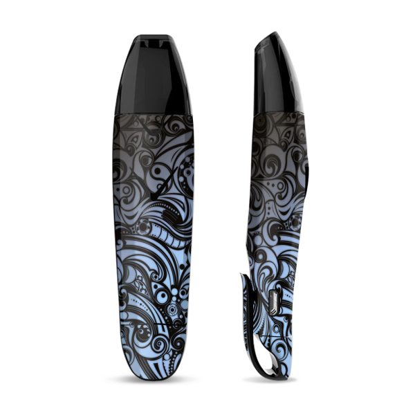 Skin Decal Vinyl Wrap for Suorin Vagon  Vape   Blue Grey Paisley Abstract Sale