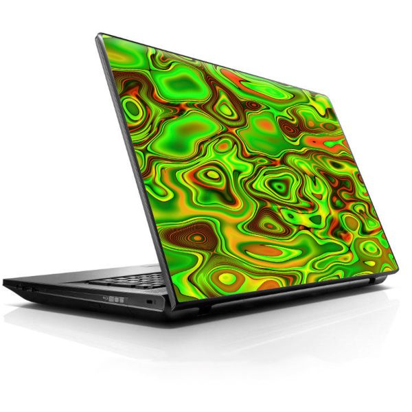 Green Glass Trippy Psychedelic HP Dell Compaq Mac Asus Acer 13 to 16 inch Skin Online Sale