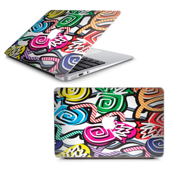 Squiggles Swirls Pop Art Macbook Air 13  A1369 A1466 Skin Hot on Sale