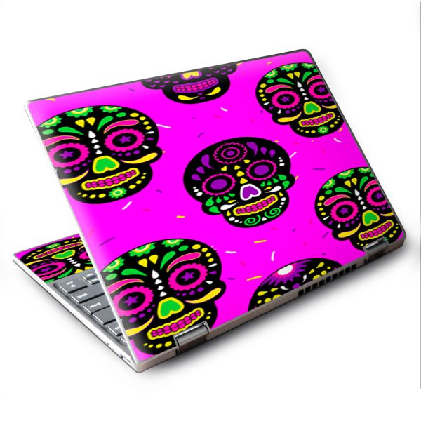 Pink Sugar Skulls Dia De Los Muertos Lenovo Yoga 710 11.6  Skin For Sale